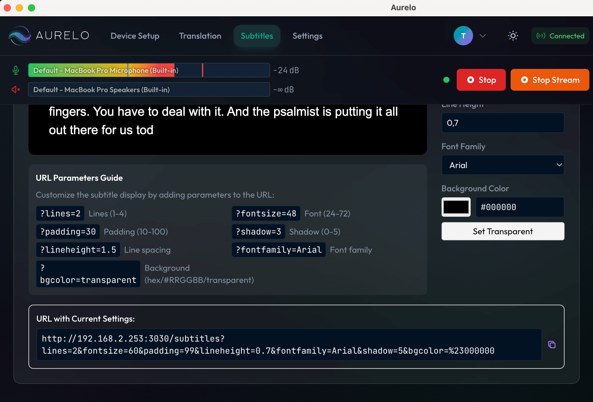 Aurelo platform — billing and usage view